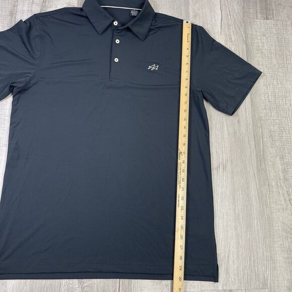 Two Dove Outdoors Golf Polo Shirt Mens Size Large Black Stretch EUC Hunting V - Picture 6 of 8